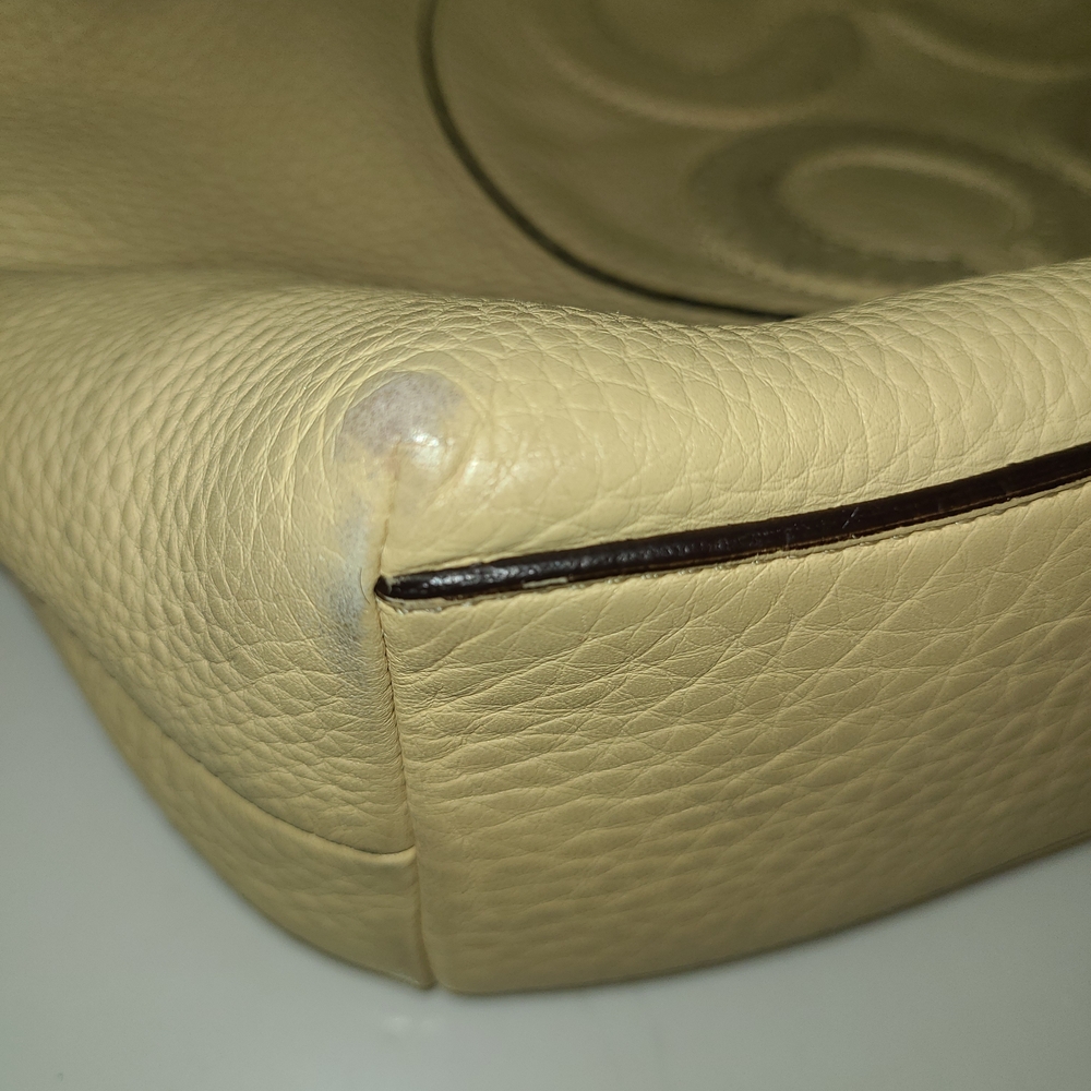 Coach Laura Light Yellow Leather Tote Bag GUC - Picture 6 of 16